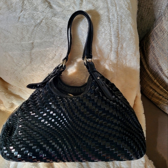 Cole Haan Handbags - Stylish Cole Haan Unique Black basket weave pocket book. Large in size.